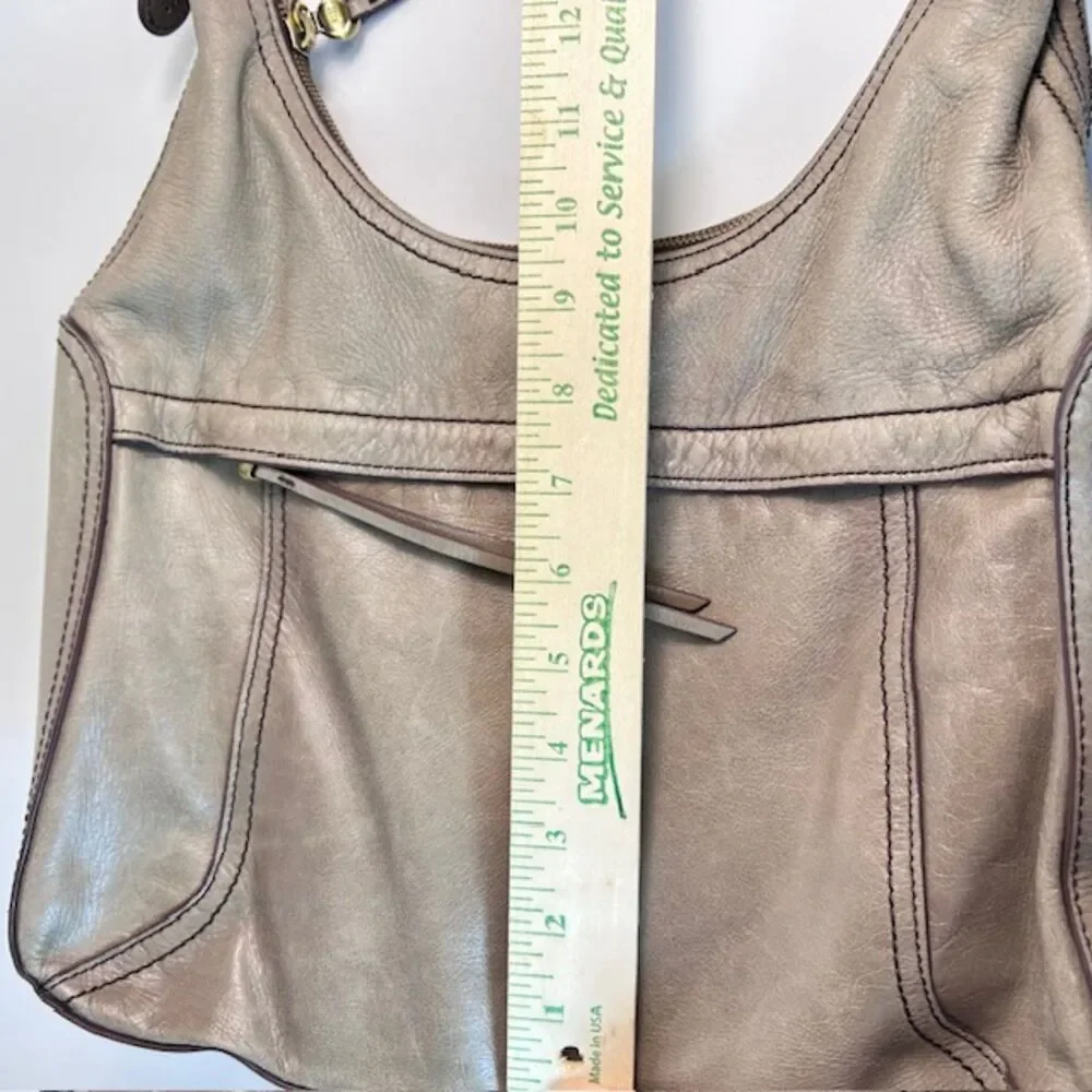 HOBO International Fortune Large Beige Smooth Hide Leather Hobo Shoulder Bag - Picture 12 of 15